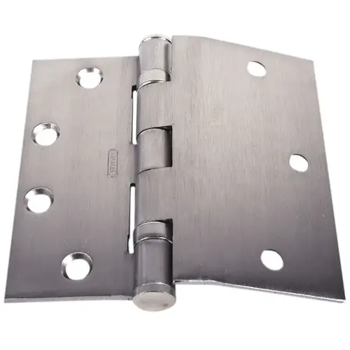 4-1/2" x 4-1/2" Five Knuckle Architectural Steel Half Surface Standard Weight Hinge # 062726 Satin Chrome Finish