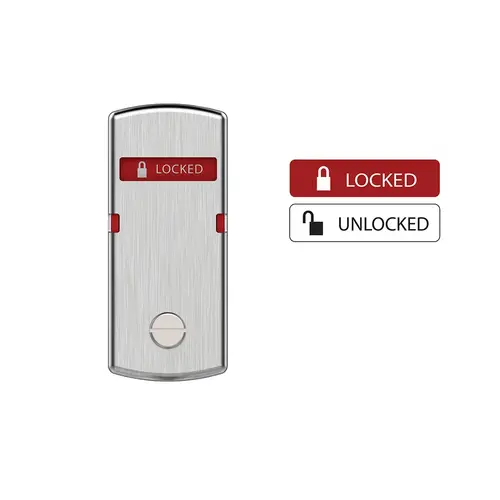 Locked or Unlocked Coin Turn Sectional Indicator Satin Chrome Finish Locked or Unlocked Coin Turn Sectional Indicator Satin Chrome Finish