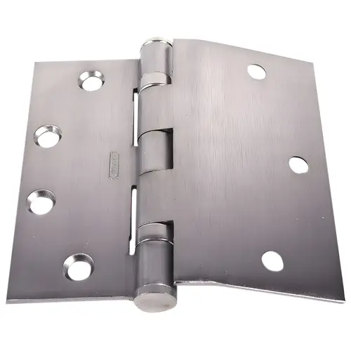 Five Knuckle Architectural Hinge, Steel Half Surface, Standard Weight, 4-1/2" X 4-1/2", Square Corner, Satin Chrome Finish