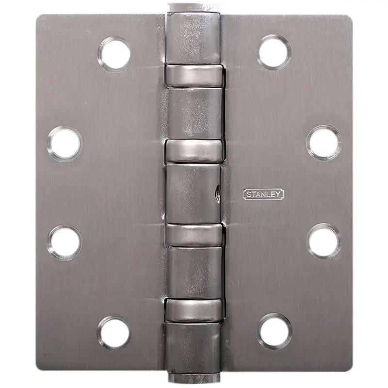 Stanley Security Five Knuckle Ball Bearing Architectural Hinge Steel Full Mortise Heavy Weight 4-1/2 In. by 4 In. Square Corner FBB168 4-1/2X4 26D Stanley Security Five Knuckle Ball Bearing Architectural Hinge Steel Full Mortise Heavy Weight 4-1/2 In. by 4 In. Square Corner FBB168 4-1/2X4 26D