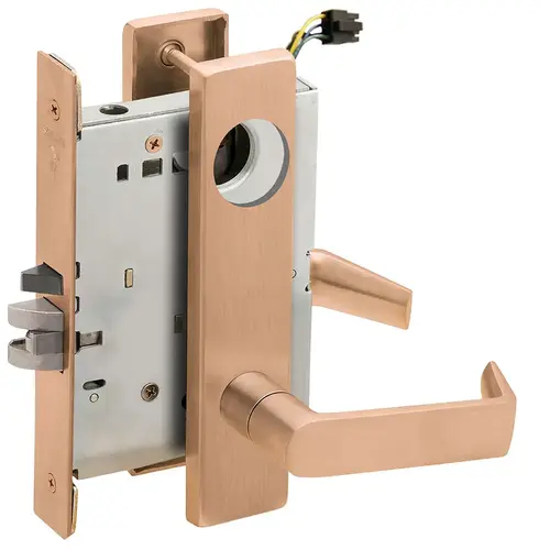 Lock Electric Mortise Lock Satin Bronze Clear Coated Lock Electric Mortise Lock Satin Bronze Clear Coated