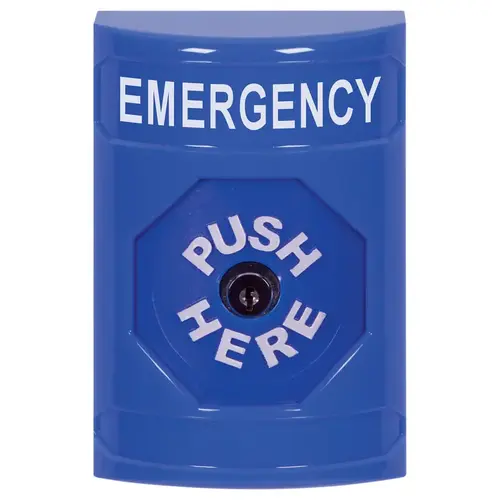 Stopper Station, Blue, No Cover, Key-to-Reset, "EMERGENCY"English Stopper Station, Blue, No Cover, Key-to-Reset, "EMERGENCY"English