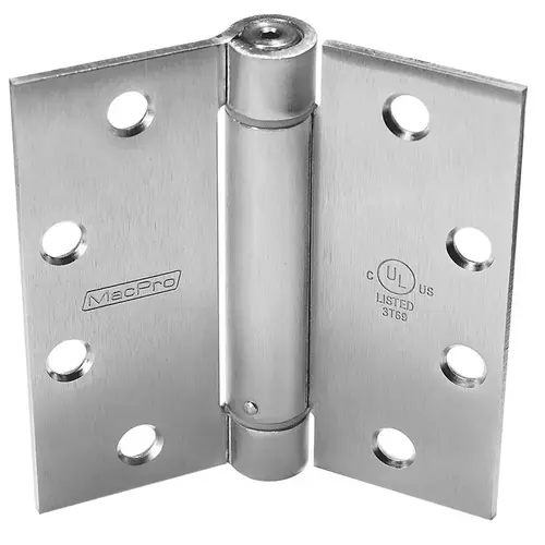 MacPro Spring Hinge, 4-1/2" x 4-1/2", Square Corner, Satin Chrome MacPro Spring Hinge, 4-1/2" x 4-1/2", Square Corner, Satin Chrome