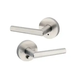 Kwikset 155MILRDT-15 Milan Round Privacy Door Lock with 6AL Latch and RCS Strike Satin Nickel Finish