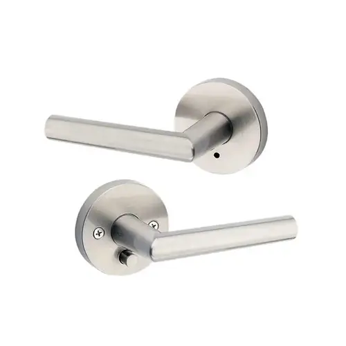 Milan Round Privacy Door Lock with 6AL Latch and RCS Strike Satin Nickel Finish Milan Round Privacy Door Lock with 6AL Latch and RCS Strike Satin Nickel Finish