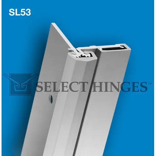 CONTINUOUS HINGE, HALF SURFACE HEAVY DUTY, 83 INCHES CLEAR ALUMINUM Satin Stainless Steel