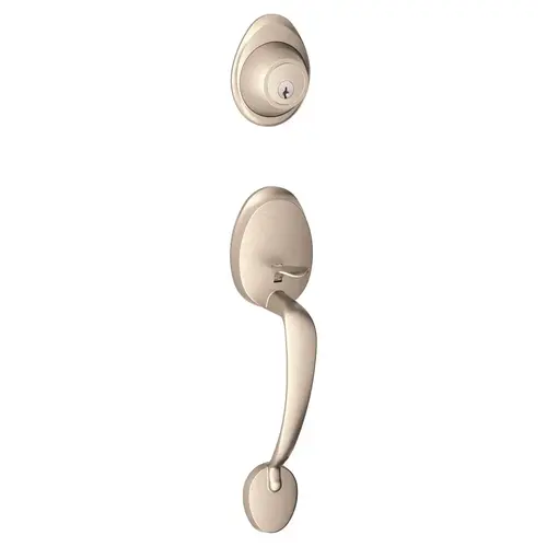 Outside Active Handleset Barcelona Satin Nickel Finish C Keyway Outside Active Handleset Barcelona Satin Nickel Finish C Keyway