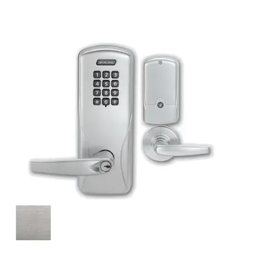 Standalone Keypad Programmable Electronic Lock Cylindrical Classroom / Storeroom Keypad Sparta Lever with Large Format Less Core Satin Chrome Finish Standalone Keypad Programmable Electronic Lock Cylindrical Classroom / Storeroom Keypad Sparta Lever with Large Format Less Core Satin Chrome Finish