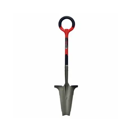 Root Slayer Root Cutting Transplant Shovel, Inverted V Cutting Blade, O-Handle Grip Red