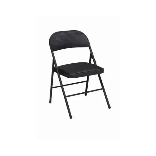 Deluxe Folding Chair, Padded Seat & Back, Black