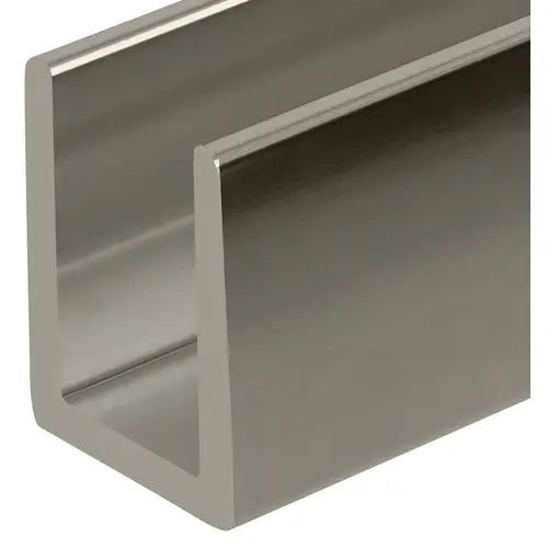 Polished Nickel 3/8" Fixed Panel Shower Door Deep U-Channel - 95" Length