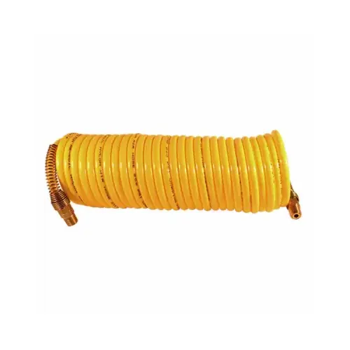 ReKoil 1/4 In. x 25 Ft. Nylon Air Hose with 1/4 In. MNPT Swivel Fittings Yellow ReKoil 1/4 In. x 25 Ft. Nylon Air Hose with 1/4 In. MNPT Swivel Fittings Yellow