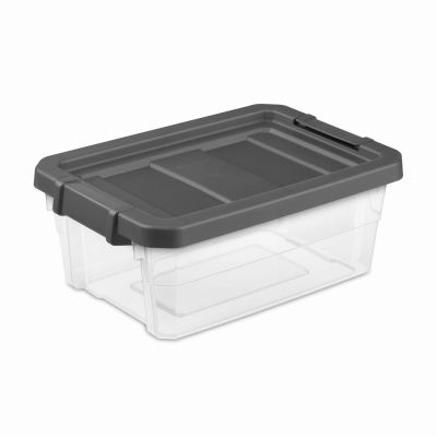 Sterilite 14723V06 16 Qt./15L Flat Gray Stacker Storage Tote