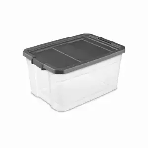 Sterilite 14763V06 76 Qt./72L Flat Gray Stacker Storage Tote