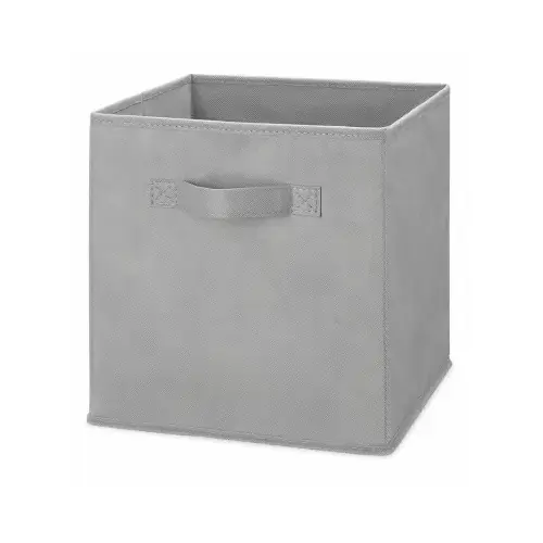 Fabric Storage Cube, Collapsible, Light Gray, 10.5 x 10.5 x 11 In. Fabric Storage Cube, Collapsible, Light Gray, 10.5 x 10.5 x 11 In.