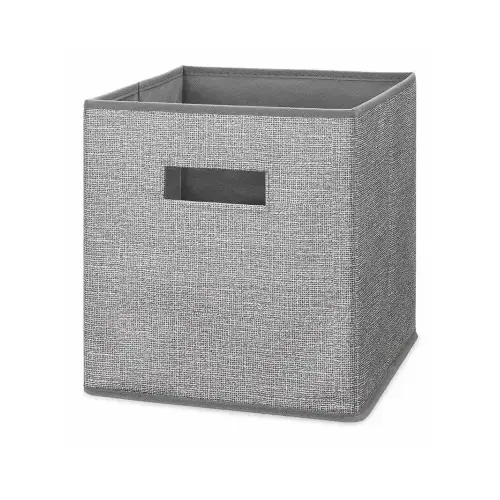 Fabric Storage Cube, Collapsible, Gray Pattern, 10.5 x 10.5 x 11 In. Fabric Storage Cube, Collapsible, Gray Pattern, 10.5 x 10.5 x 11 In.