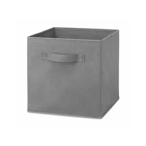 Fabric Storage Cube, Collapsible, Steel Gray, 10.5 x 10.5 x 11 In. Fabric Storage Cube, Collapsible, Steel Gray, 10.5 x 10.5 x 11 In.
