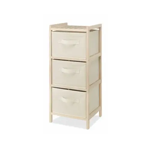 3-Drawer Chest, Wood Frame, Fabric Bins, 11 x 10 x 25. 5 In. 3-Drawer Chest, Wood Frame, Fabric Bins, 11 x 10 x 25. 5 In.