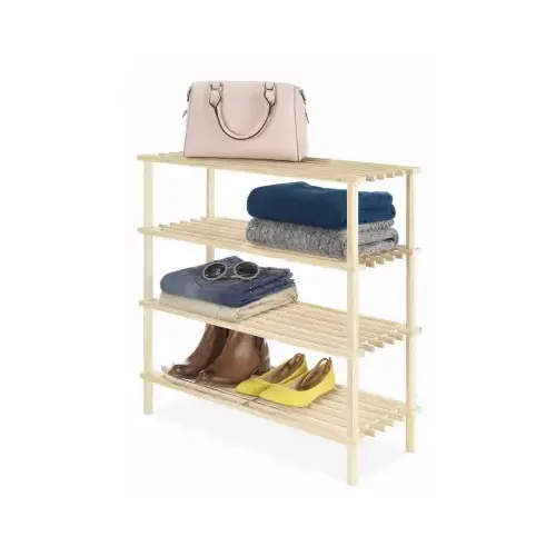 4-Tier Storage Shelf, Wood, 10. 25 x 24. 75 x 26. 25 In. 4-Tier Storage Shelf, Wood, 10. 25 x 24. 75 x 26. 25 In.