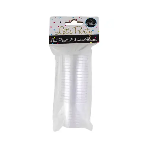 Disposable Shot Glass, Plastic, 1 oz - pack of 18