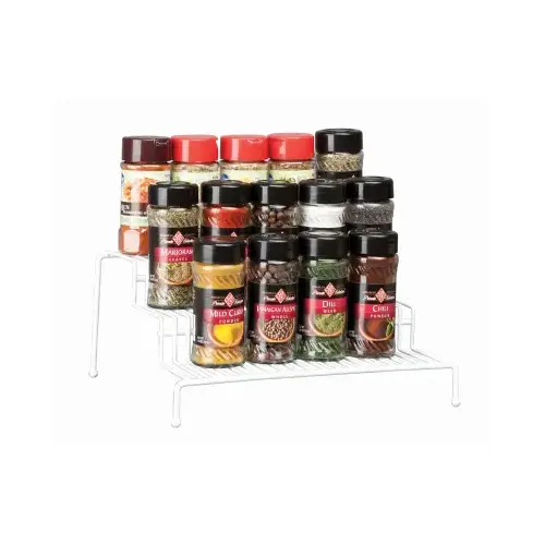 3-Tier Spice Rack, White Steel, 4.75 x 10.5 x 9.5 In.
