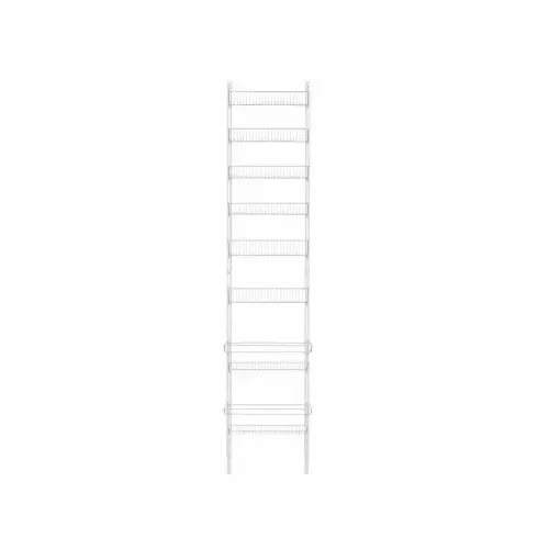 10-Shelf Over-The-Door Organizer, White Steel, 76 x 17.5 x 4.5 In.