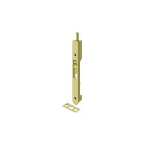 7" Flush Bolt; Heavy Duty; Bright Brass Finish