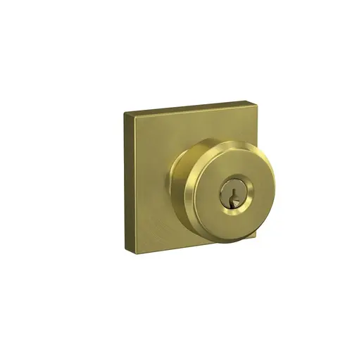 Bowery Knob with Collins Rose Keyed Entry Lock C Keyway with 16086 Latch and and 10027 Strike Satin Brass Finish Bowery Knob with Collins Rose Keyed Entry Lock C Keyway with 16086 Latch and and 10027 Strike Satin Brass Finish
