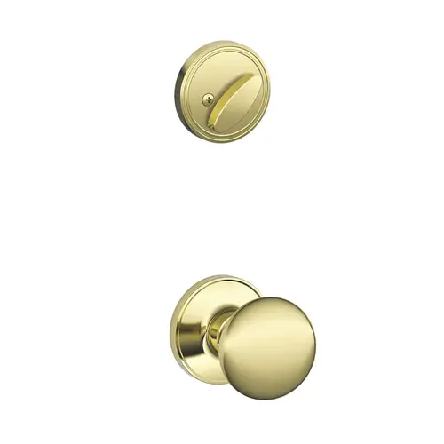 Interior Active Handleset Trim Stratus Bright Brass Finish with Adjustable Latch and Radius Strikes Interior Active Handleset Trim Stratus Bright Brass Finish with Adjustable Latch and Radius Strikes