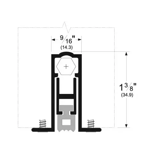30" Full Mortise Automatic Door Bottom with Sponge Neoprene Mill Finish Aluminum Finish