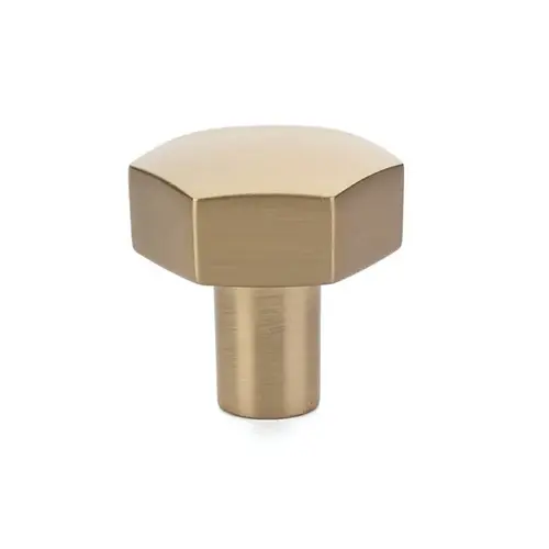 1-1/8" Mod Hex Cabinet Knob Satin Brass Finish 1-1/8" Mod Hex Cabinet Knob Satin Brass Finish