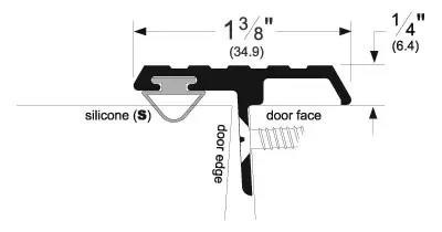 Pemko 84 T Overlapping Astragal with Silicone Clear Aluminum Finish 355CS 84