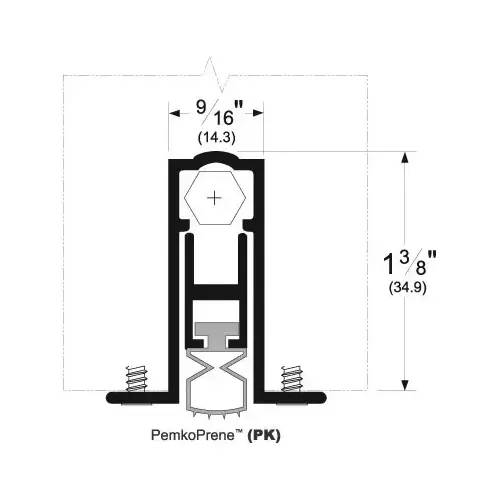 42" Full Mortise Automatic Door Bottom with PemkoPrene Mill Finish Aluminum Finish 42" Full Mortise Automatic Door Bottom with PemkoPrene Mill Finish Aluminum Finish