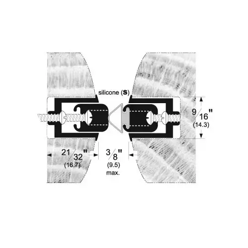 96" Adjustable Astragal with Silicone Dark Bronze Finish 96" Adjustable Astragal with Silicone Dark Bronze Finish