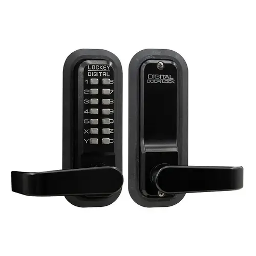 Jet Black Keyless Mechanical Passage Door Lever Lock Handle set Jet Black Keyless Mechanical Passage Door Lever Lock Handle set