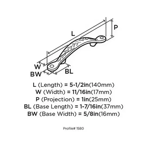 3" (76 mm) Center to Center Nature's Splendor Inspirations Cabinet Pull Weathered Nickel Finish 3" (76 mm) Center to Center Nature's Splendor Inspirations Cabinet Pull Weathered Nickel Finish