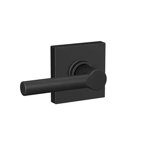 Broadway Lever with Collins Rose Passage Lock with 16080 Latch and 10027 Strike Matte Black Finish Broadway Lever with Collins Rose Passage Lock with 16080 Latch and 10027 Strike Matte Black Finish