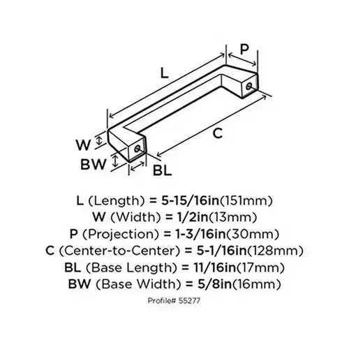5-1/16" (128 mm) Center to Center Blackrock Cabinet Pull Satin Nickel Finish - pack of 10 5-1/16" (128 mm) Center to Center Blackrock Cabinet Pull Satin Nickel Finish - pack of 10