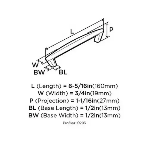 5-1/16" (128 mm) Center to Center Essential'Z Cabinet Pull Satin Nickel Finish 5-1/16" (128 mm) Center to Center Essential'Z Cabinet Pull Satin Nickel Finish