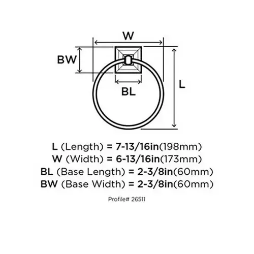 Markham 6-7/8" (175 mm) Towel Ring Oil Rubbed Bronze Finish Markham 6-7/8" (175 mm) Towel Ring Oil Rubbed Bronze Finish