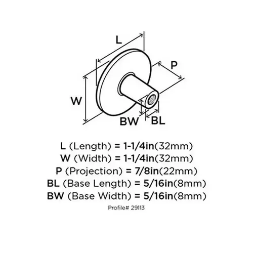 1-1/4" (32 mm) Diameter Allison Value Cabinet Knob Oil Rubbed Bronze Finish