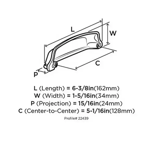 Allison Value Hardware 5-1/16 in (128 mm) Center-to-Center Matte Black Cabinet Cup Pull Allison Value Hardware 5-1/16 in (128 mm) Center-to-Center Matte Black Cabinet Cup Pull