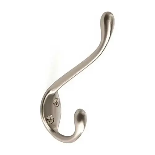 Large Coat and Hat Hook Satin Nickel Finish Large Coat and Hat Hook Satin Nickel Finish