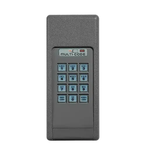 Wireless Keypad, Backlit Keys, 4-Digit Access Code, Compatible with 300 MHz Multi-Code Receivers, 1024 Codes set by Dip Switches, Powered by 9-Volt Battery, 300 MHz RF Frequency