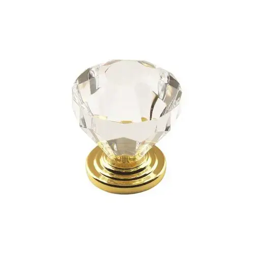 1-1/4" (32 mm) Diameter Traditional Classics Cabinet Knob Acrylic / Burnished Brass Finish 1-1/4" (32 mm) Diameter Traditional Classics Cabinet Knob Acrylic / Burnished Brass Finish