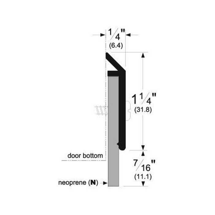 Pemko 315CN-40 315 Door Bottom Sweep with Neoprene Insert Surface