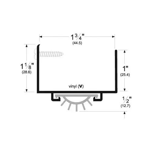 36" Door Shoe with Vinyl Mill Finish Aluminum Finish 36" Door Shoe with Vinyl Mill Finish Aluminum Finish