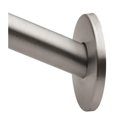 60 in. Low Profile Curved Shower Rod Flange in Brushed Stainless Steel 60 in. Low Profile Curved Shower Rod Flange in Brushed Stainless Steel
