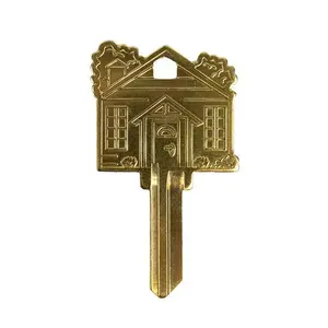 LUCKY LINE B405K Brass Home Key Shapes Decorative House Key - KW1 ADA Friendly