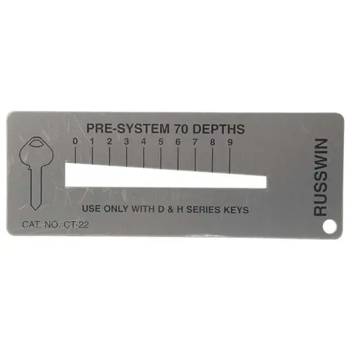 Key depth gauge, Russwin D & H classes